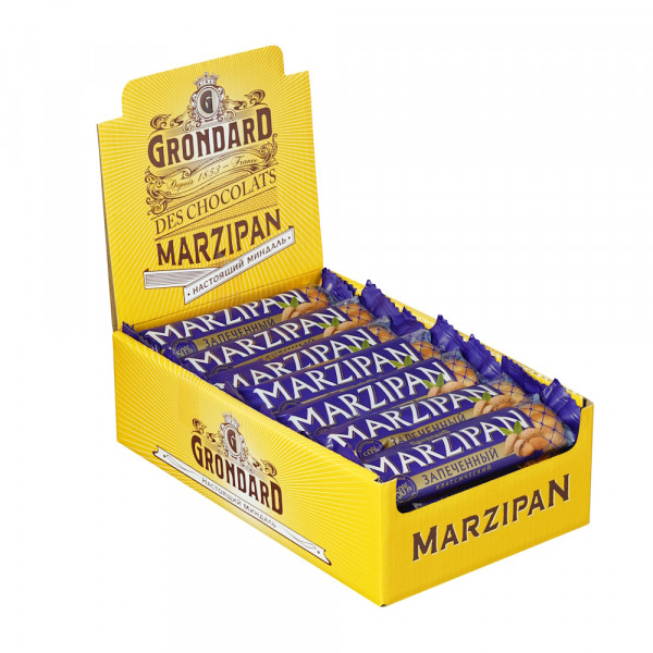 №1 TM Grondard   (11161) Батончики НЕглазированные Марципановые Запечённые, (28шт по 40г)    в Анжеро-судженске